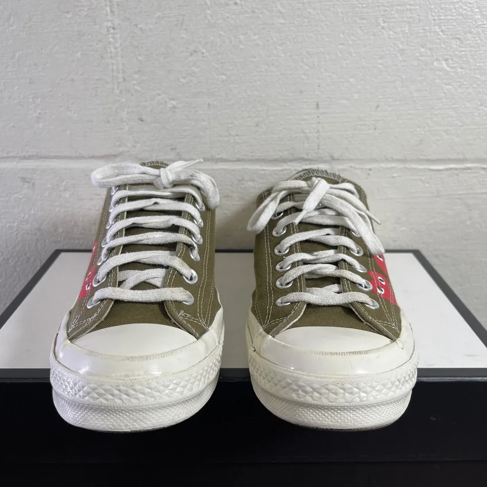 Converse Comme Des Garçons Play x Chuck 70 Green Low Multi Heart Sneaker Men's 9 - Picture 3 of 11